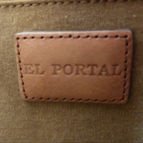 El Portal Tan Embossed Leather Shoulder Bag EUC - Picture 6 of 10